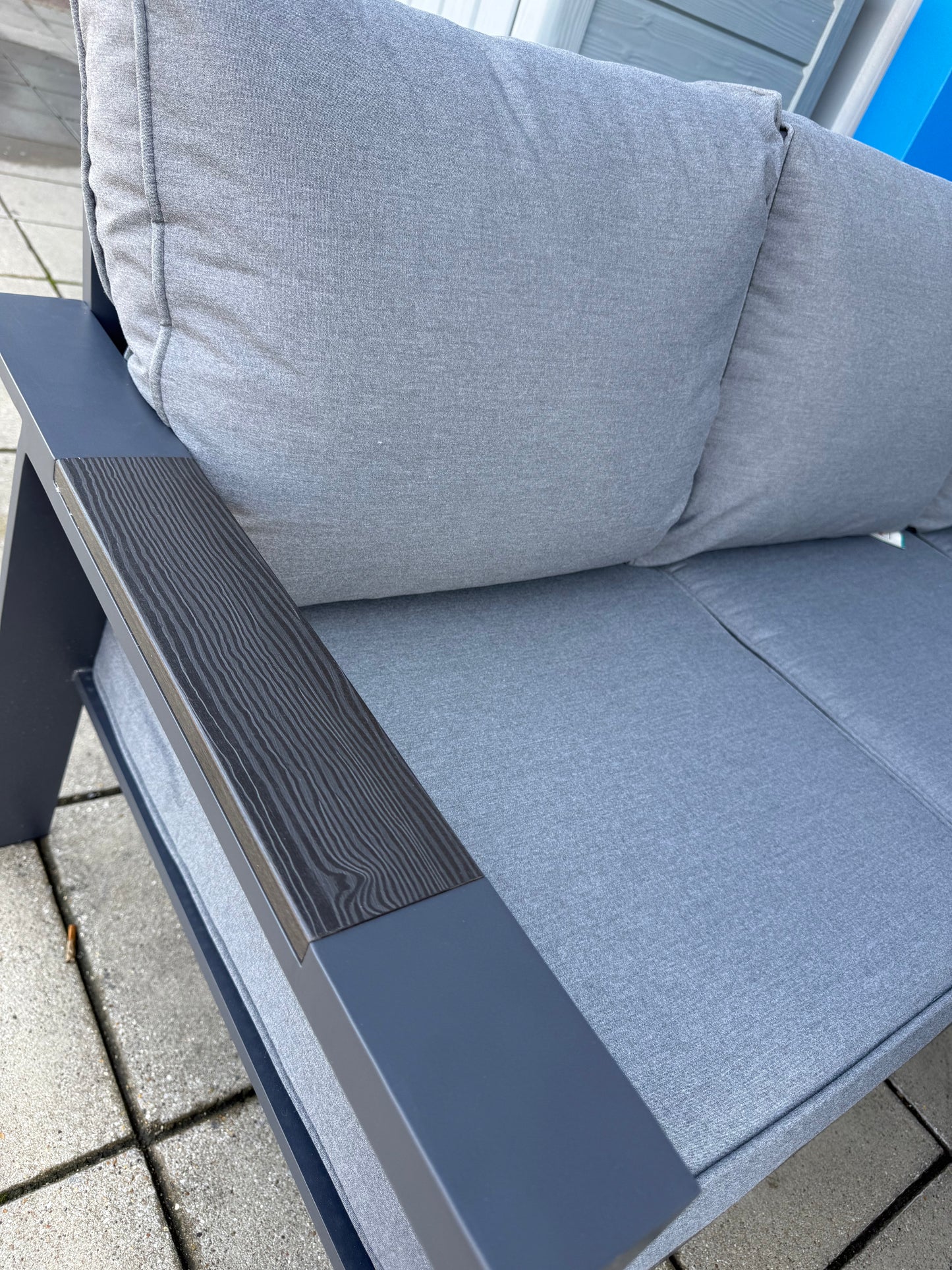 Vegas Grey Aluminium Large Corner Polywood Dining Set