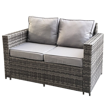 Mixed Grey Rattan 2 Seater Sofa