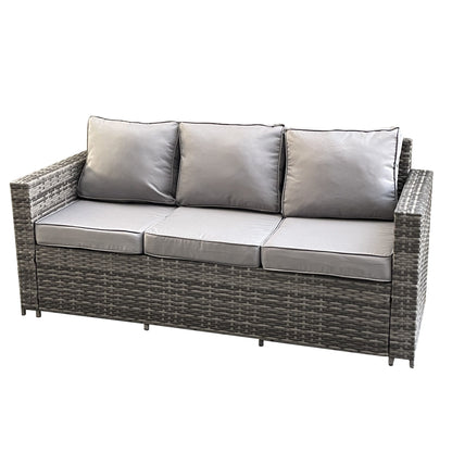 Mixed Grey Rattan 3 Seater Sofa