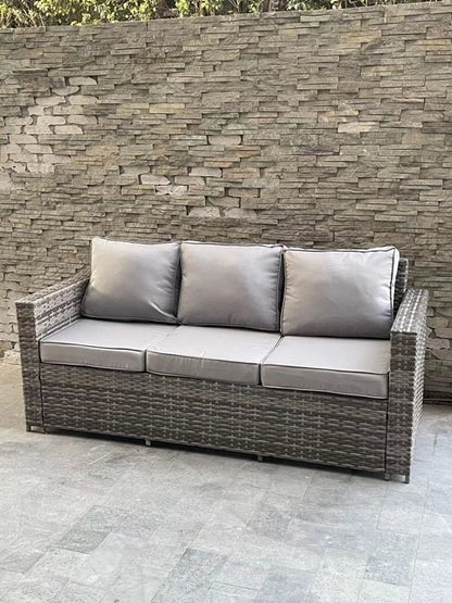 Mixed Grey Rattan 3 Seater Sofa