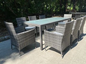 Mixed Grey Rattan 8 Seater Dining Set