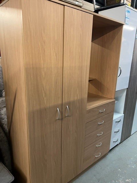 Bolden Oak 2 Door 5 Drawer Fit Ment Unit