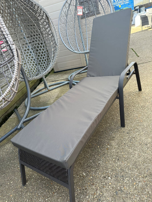 Grey Sun Lounger Cushion