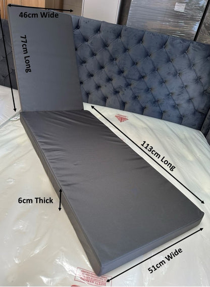 Grey Sun Lounger Cushion