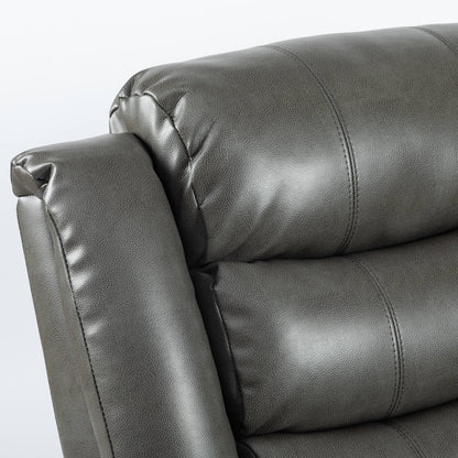 Aire Grey Leather 3 Seater Recliner