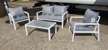 White Aluminium 4 Seater Sofa Set