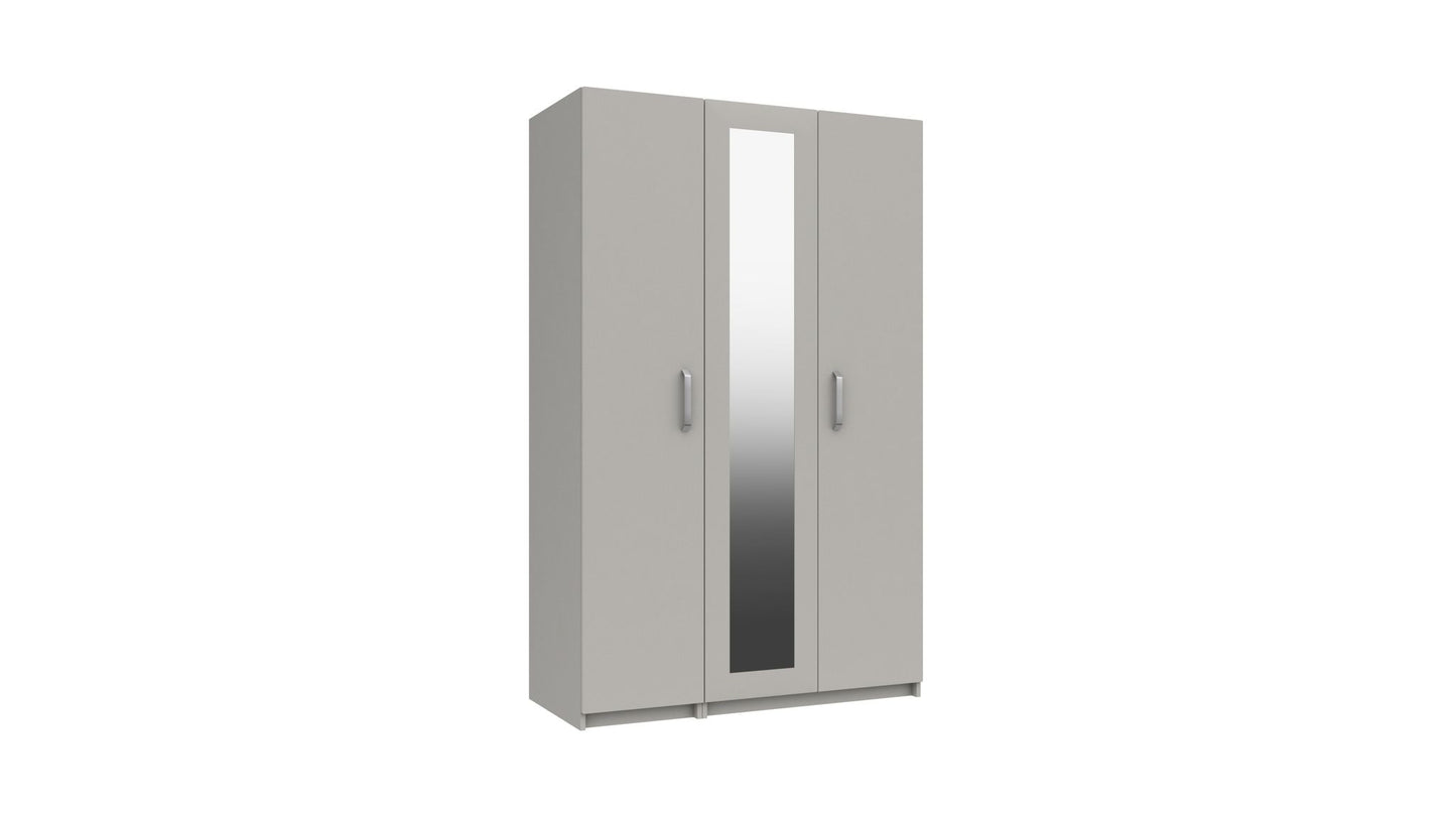 Arran 3 Door Wardrobe With Mirror LIGHT GREY