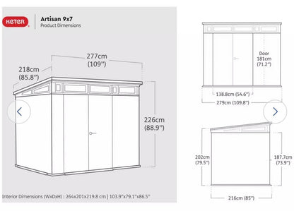 Keter Artisan Pent 9x7ft Shed