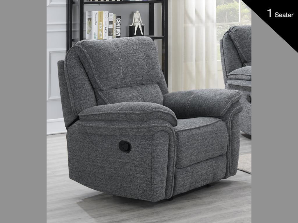 Belmont Grey Fabric Reclining Armchair
