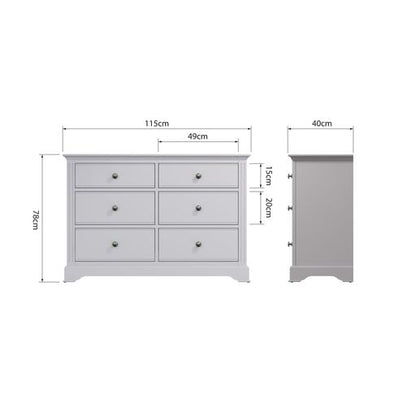 BP Grey 6 Drawer Chest