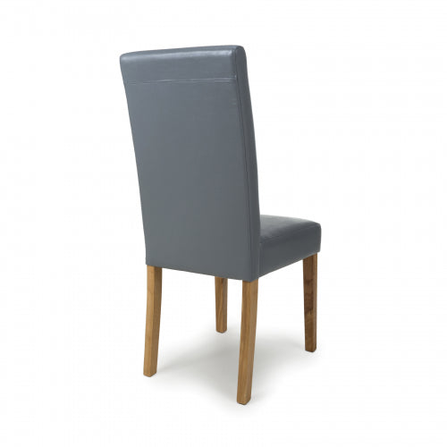 Pair Of Buckley Grey Leather Dining Chair