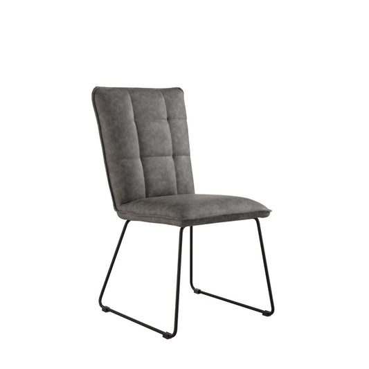 Grey Panel Back Dining Chair PAIRS