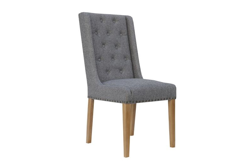 Light Grey Buttoned Back Dining Chair PAIRS