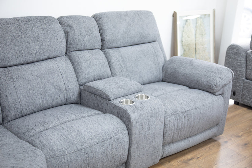 Cove Grey Fabric Large Corner Reclining Sofa