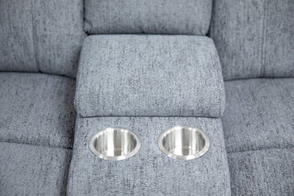 Cove Grey Fabric Large Corner Reclining Sofa