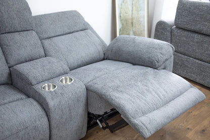 Cove Grey Fabric Large Corner Reclining Sofa
