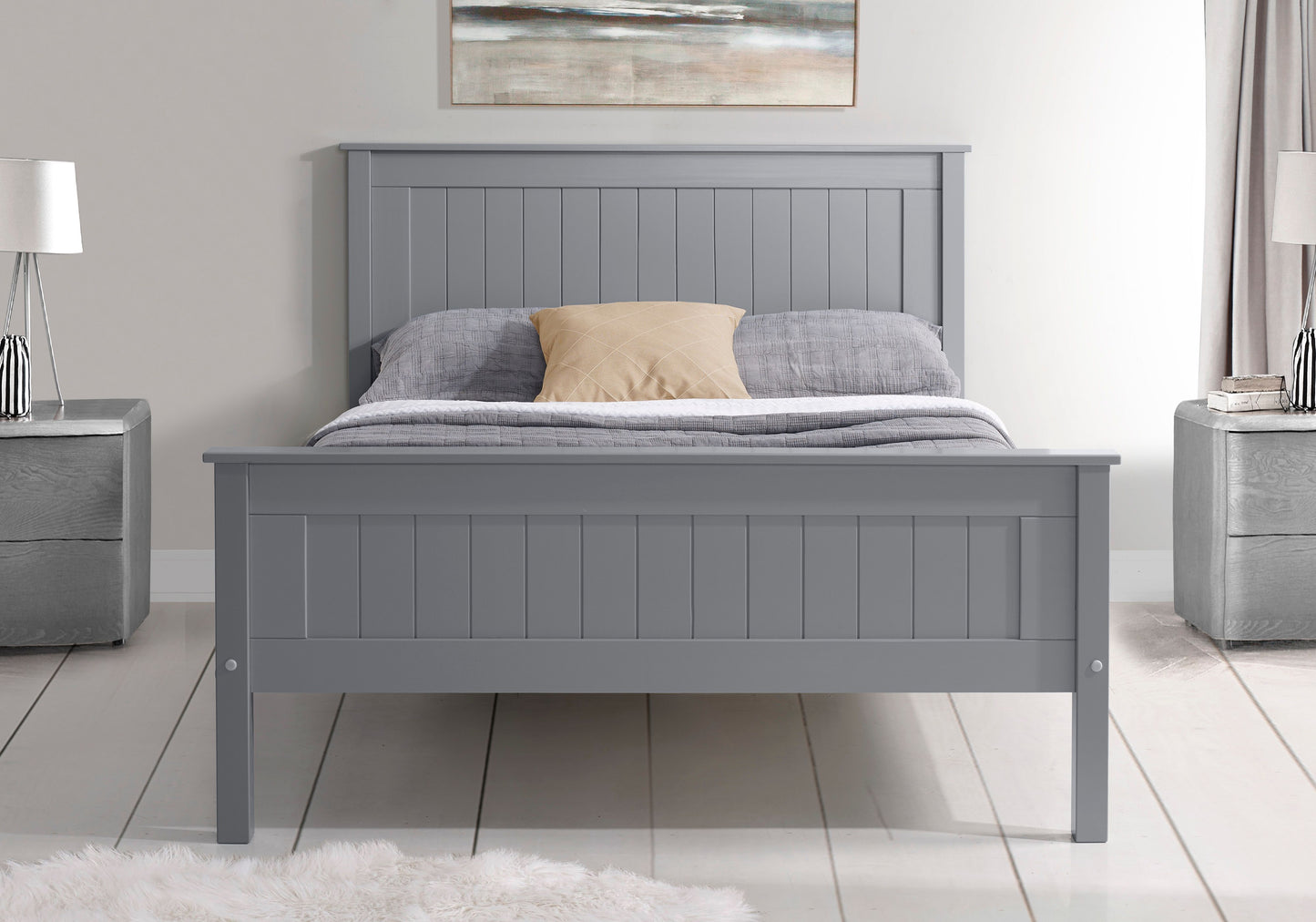 Dakota Wooden Bed Frame High Foot End