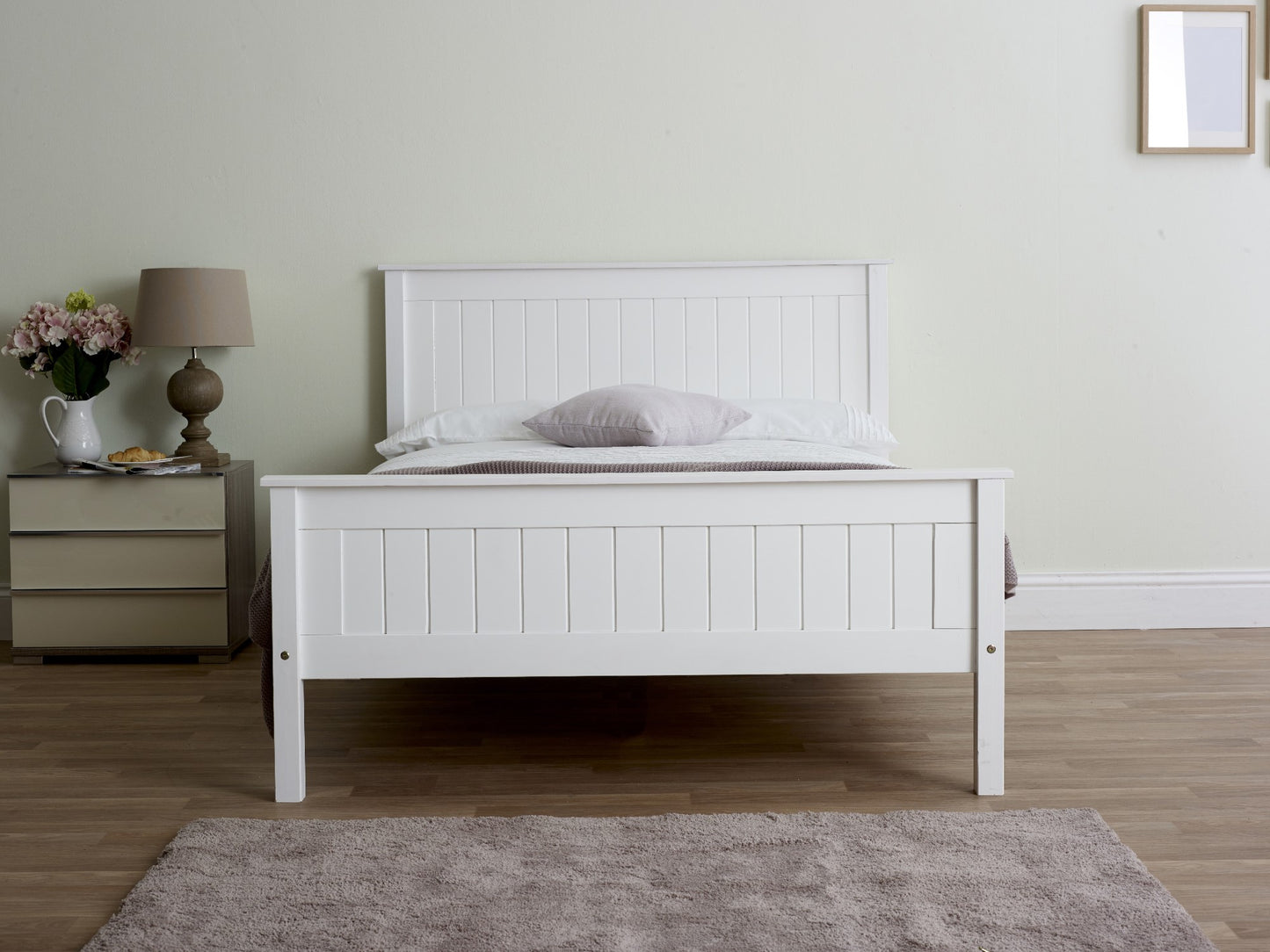 Dakota Wooden Bed Frame High Foot End