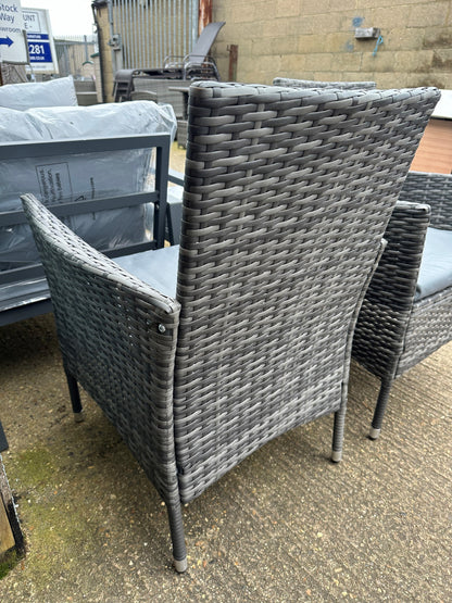 1696 Pair Of Dark Grey Rattan Armchairs