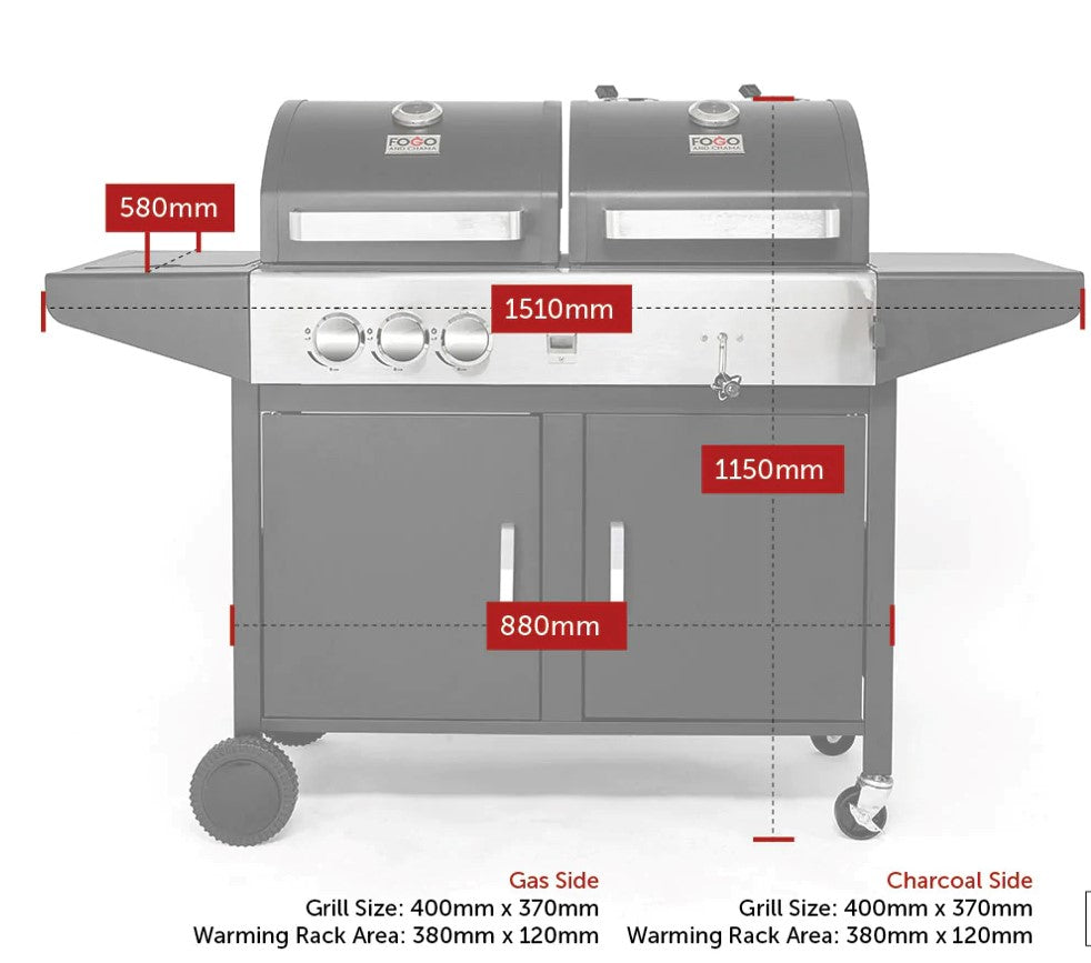 Fogo & Chama Roquito Dual Fuel Combi Girll