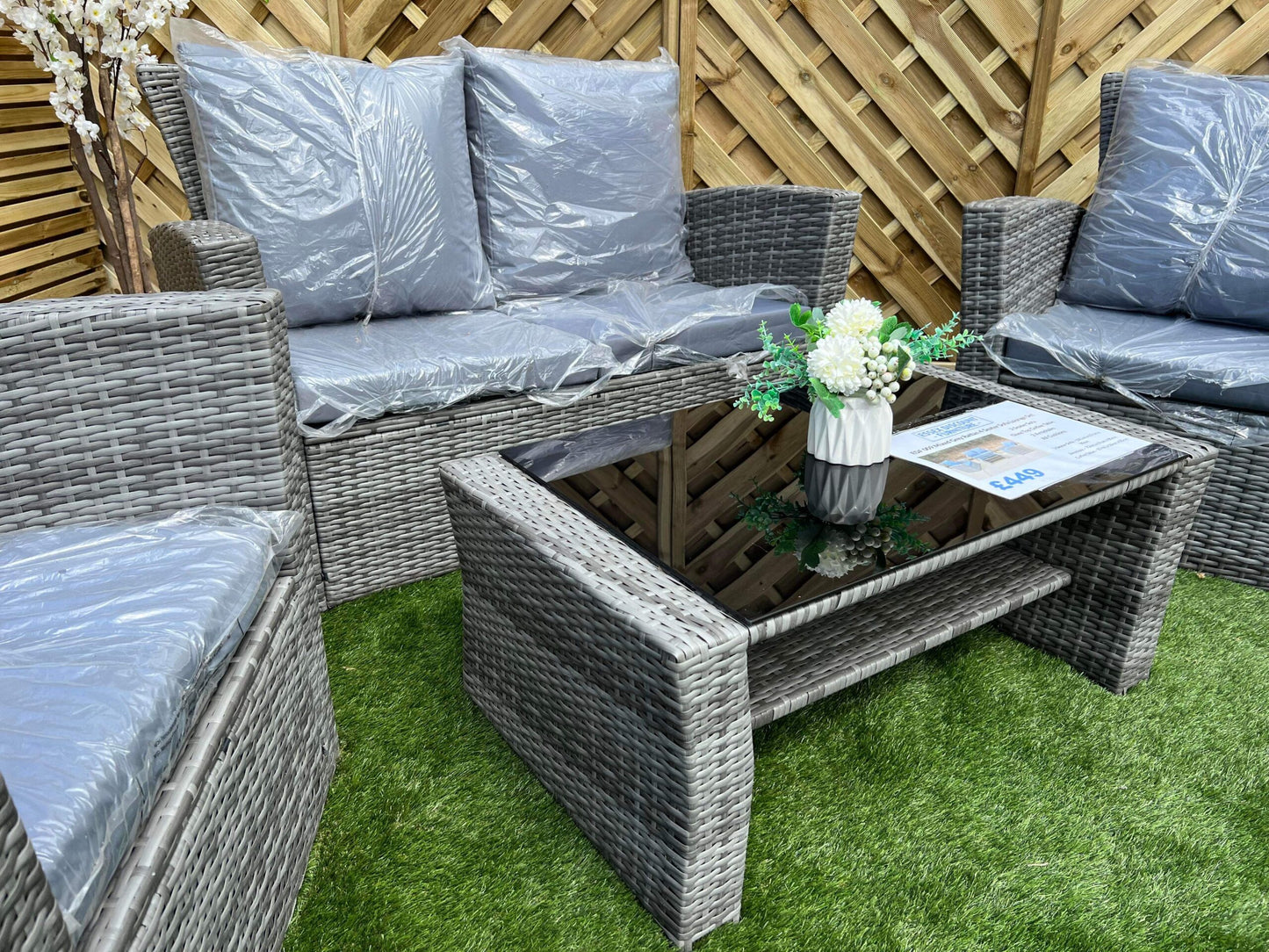 EDF 009 Mixed Grey Rattan 4 Seater Sofa Lounge Set