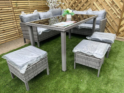 EDF050 – Mixed Grey Rattan Corner Dining Set