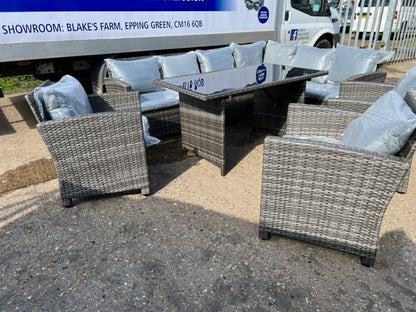 EDF Rattan Corner Dining Set With 3 Armchairs