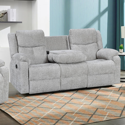 PRE ORDER Florence Manual Reclining 3 Seater Sofa SILVER