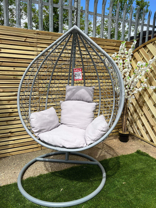 Grey Medium Hanging Egg Chair