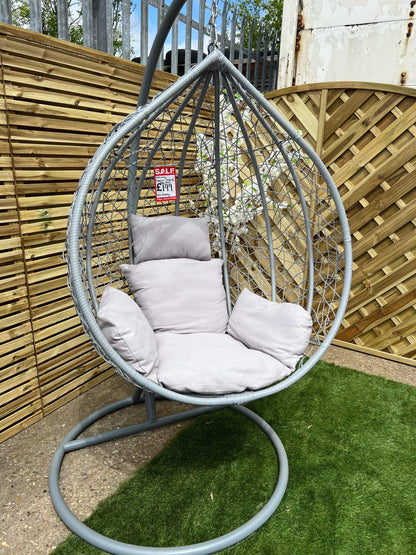 Grey Medium Hanging Egg Chair