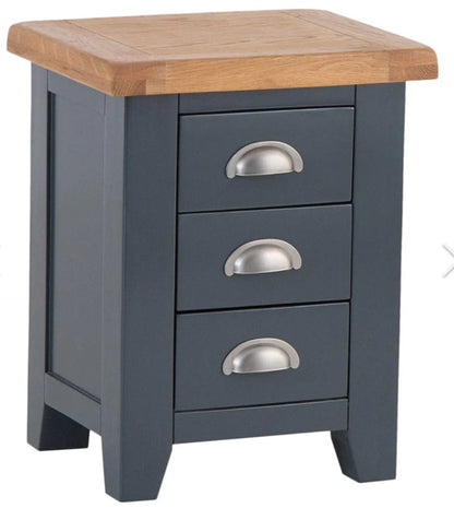 HP Small 3 Drawer Bedside Blue