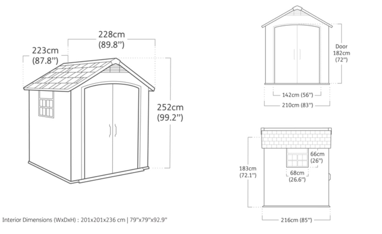 Keter Premier Apex 7.5 x 7ft Garden Shed