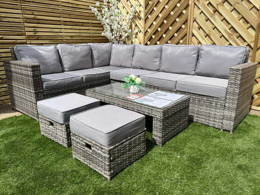 Set LCL70 – Mixed Grey Rattan Large Corner Lounge Set