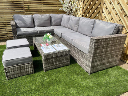 Set LCL70 – Mixed Grey Rattan Large Corner Lounge Set