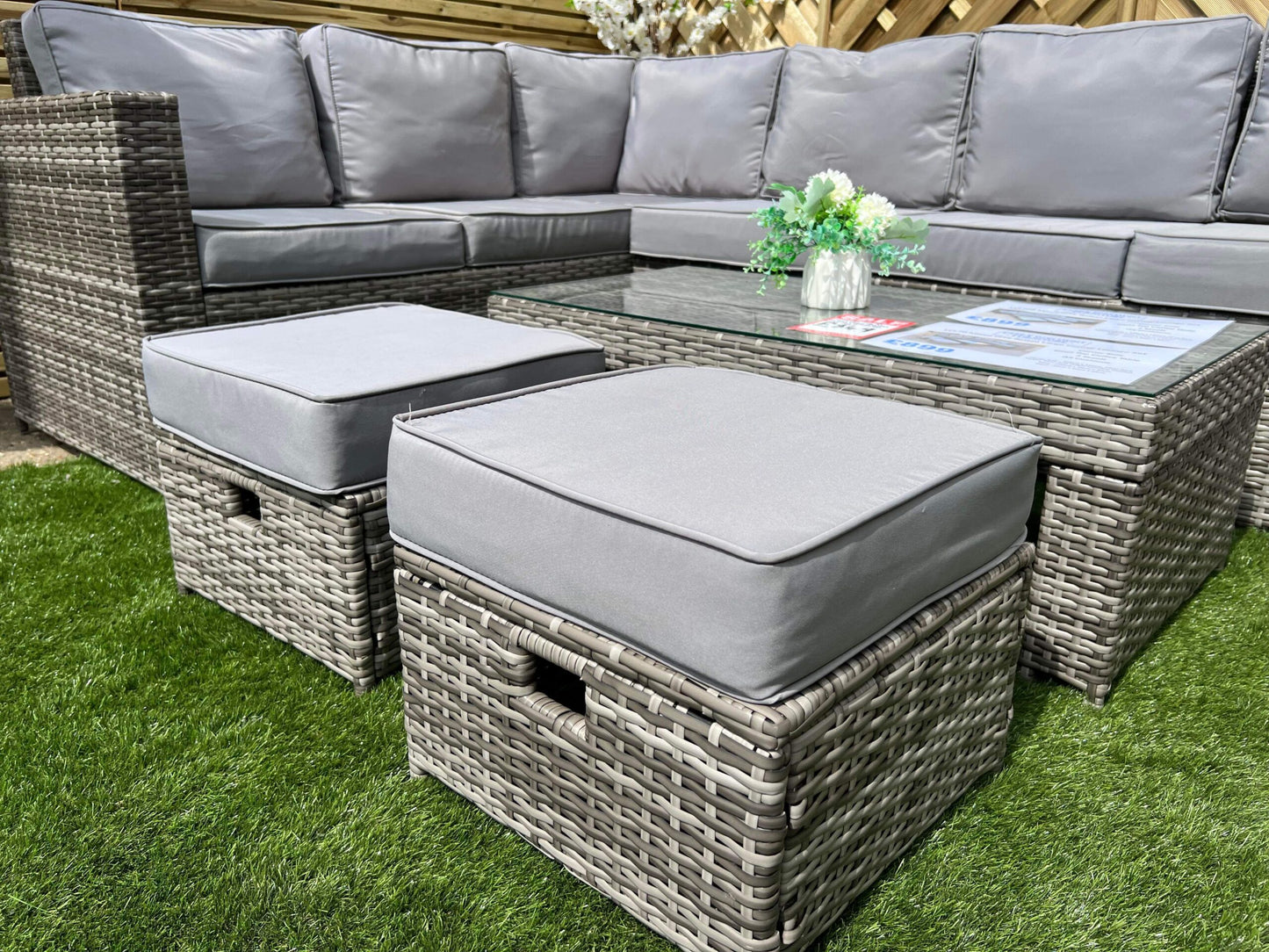 Set LCL70 – Mixed Grey Rattan Large Corner Lounge Set