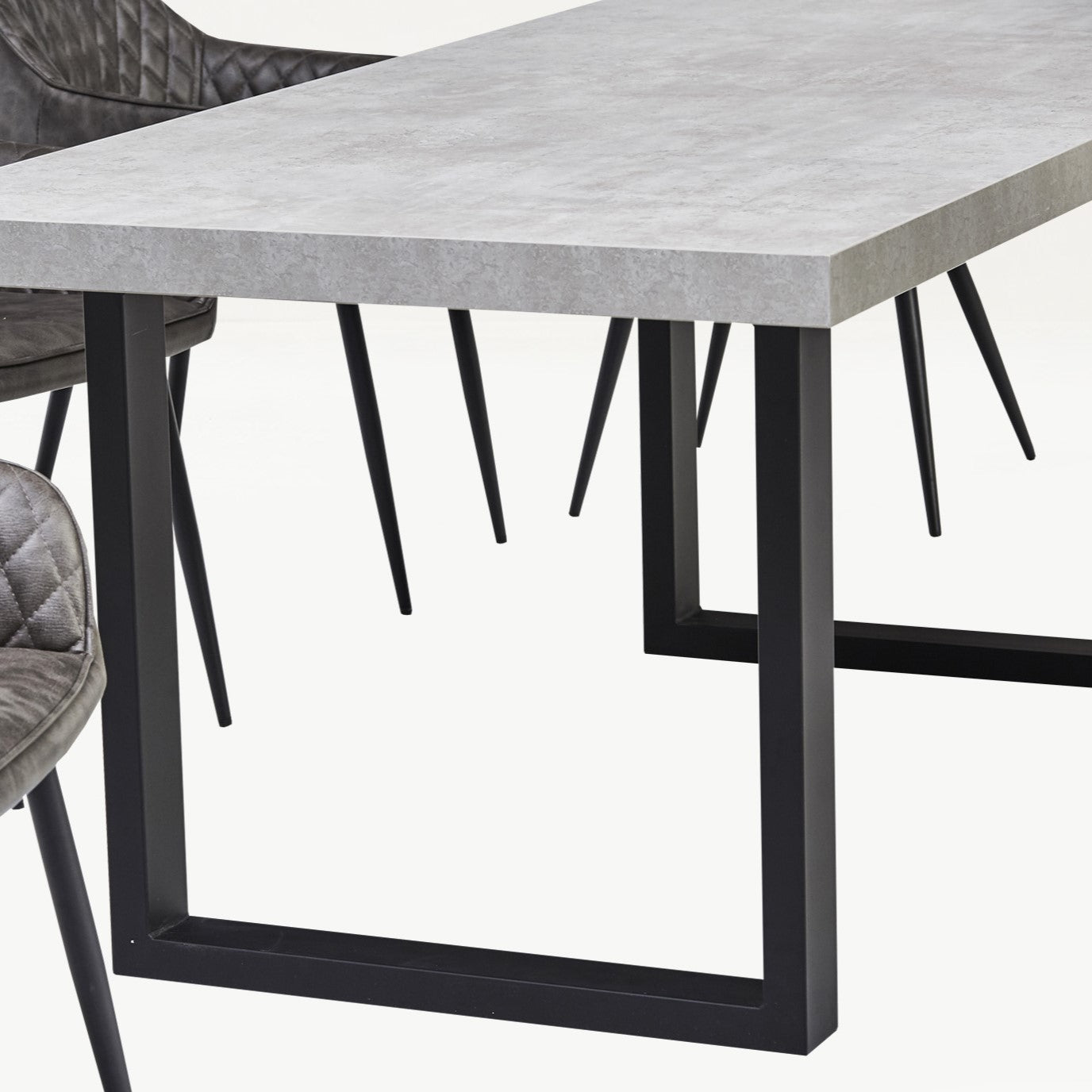 Light Grey Concrete Effect Dining Table