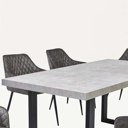 Light Grey Concrete Effect Dining Table