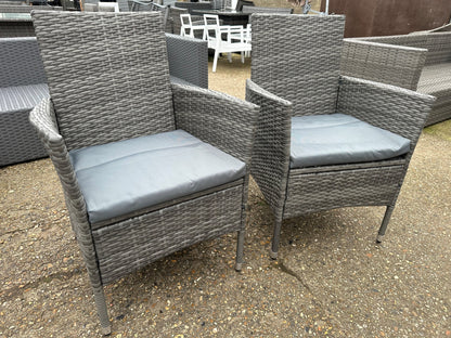 1680 Pair Of Light Mixed Grey Rattan Armchairs