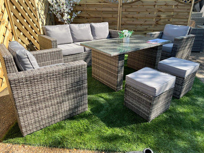 LSS20 – Mixed Grey Rattan 7 Seater Sofa Dining Set