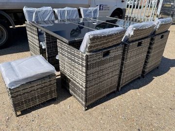 Mixed Grey Rattan 11pc Cube Set