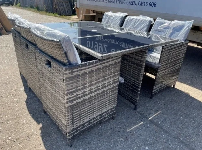 Mixed Grey Rattan 11pc Cube Set