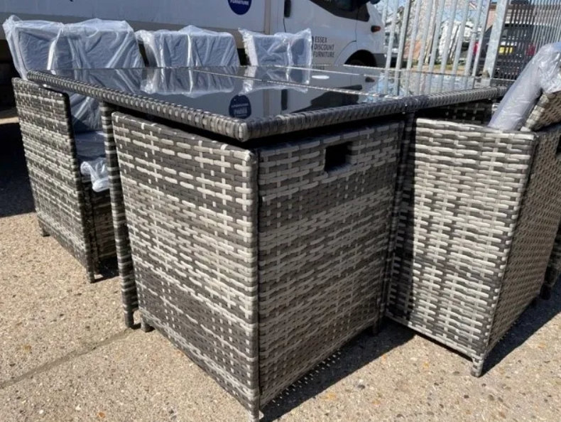 Mixed Grey Rattan 11pc Cube Set