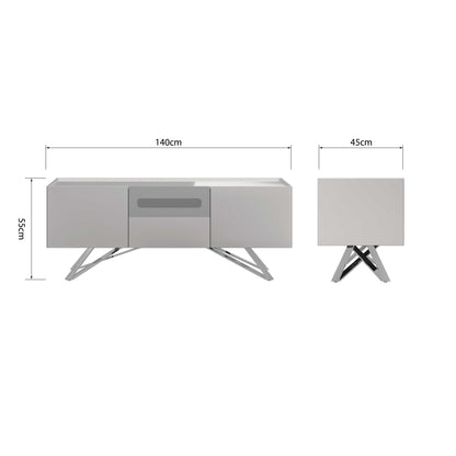 DE Large Grey Gloss TV Unit