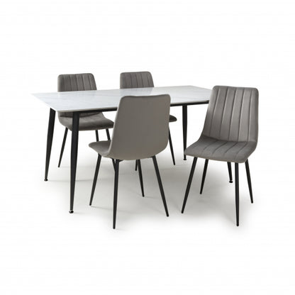 Monaco 1.6m Dining Table With 4 Lisbon Dining Chairs