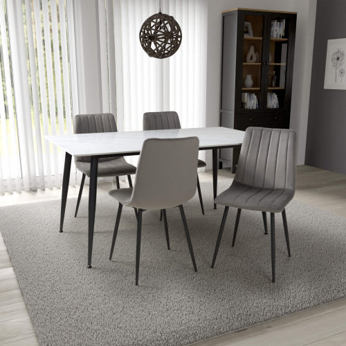 Monaco 1.6m Dining Table With 4 Lisbon Dining Chairs
