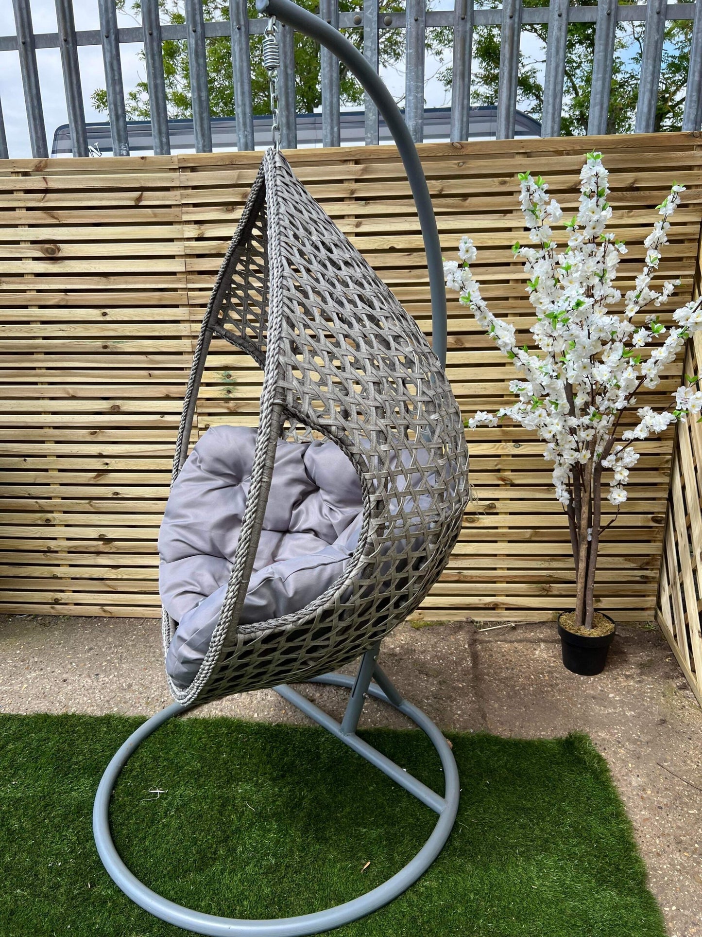 *Clearance* Premium Medium Grey Hanging Egg Chair