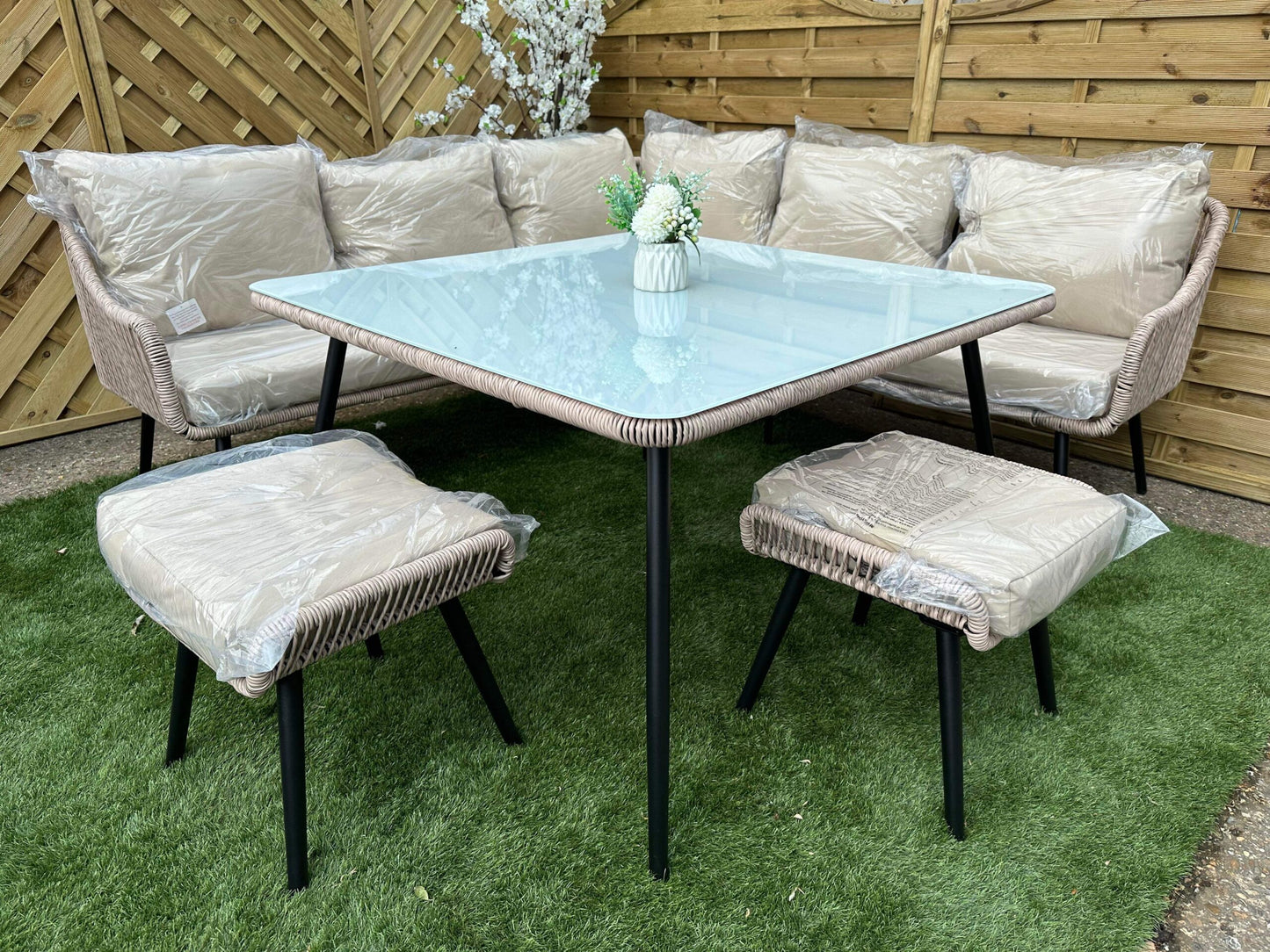 Rattan Rope Style Corner Dining Set