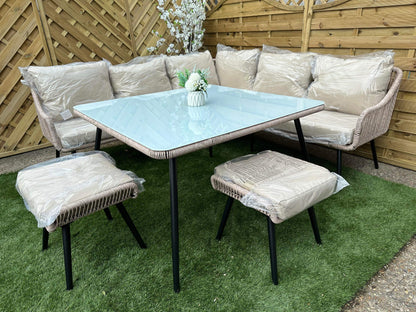 Rattan Rope Style Corner Dining Set