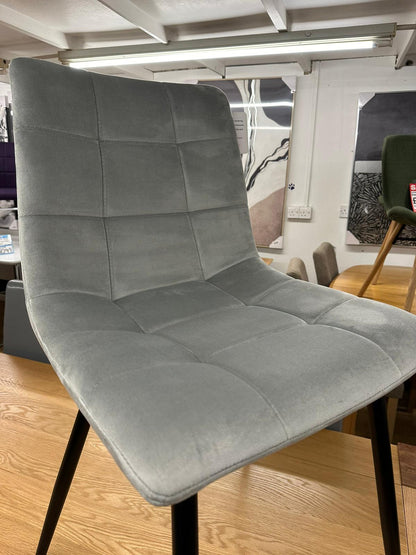 Light Grey Soft Velvet Dining Chairs