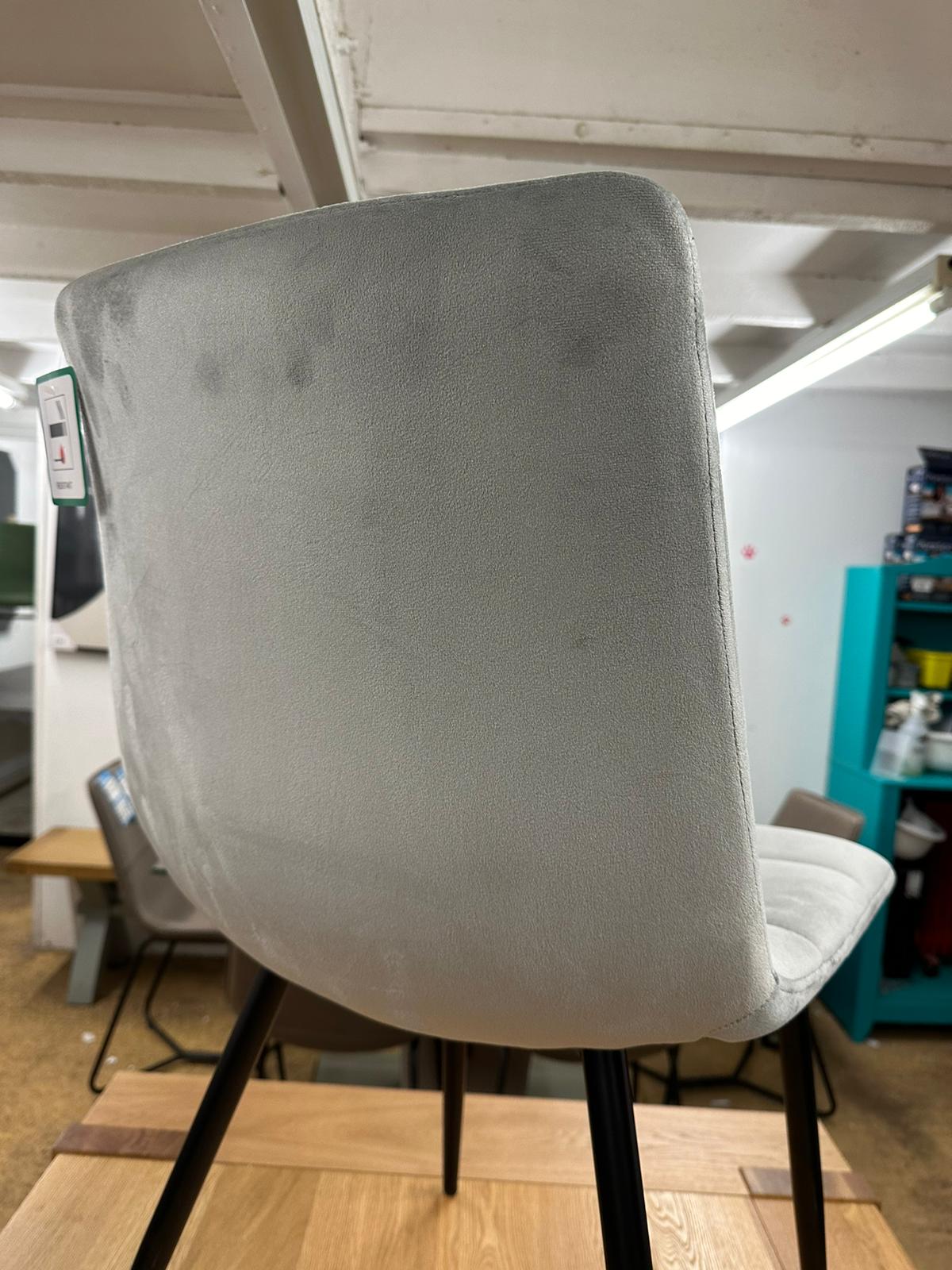 Light Grey Soft Velvet Dining Chairs
